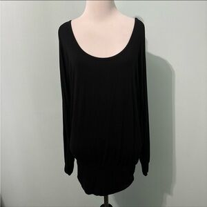 Boston Proper black cold shoulder tunic top